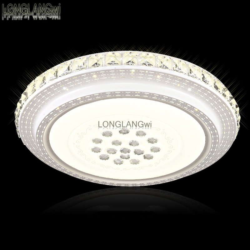 modern led crystal ceiling lights round lustre luminarias para sala for home lighting bedroom dining room living room ac110-240v