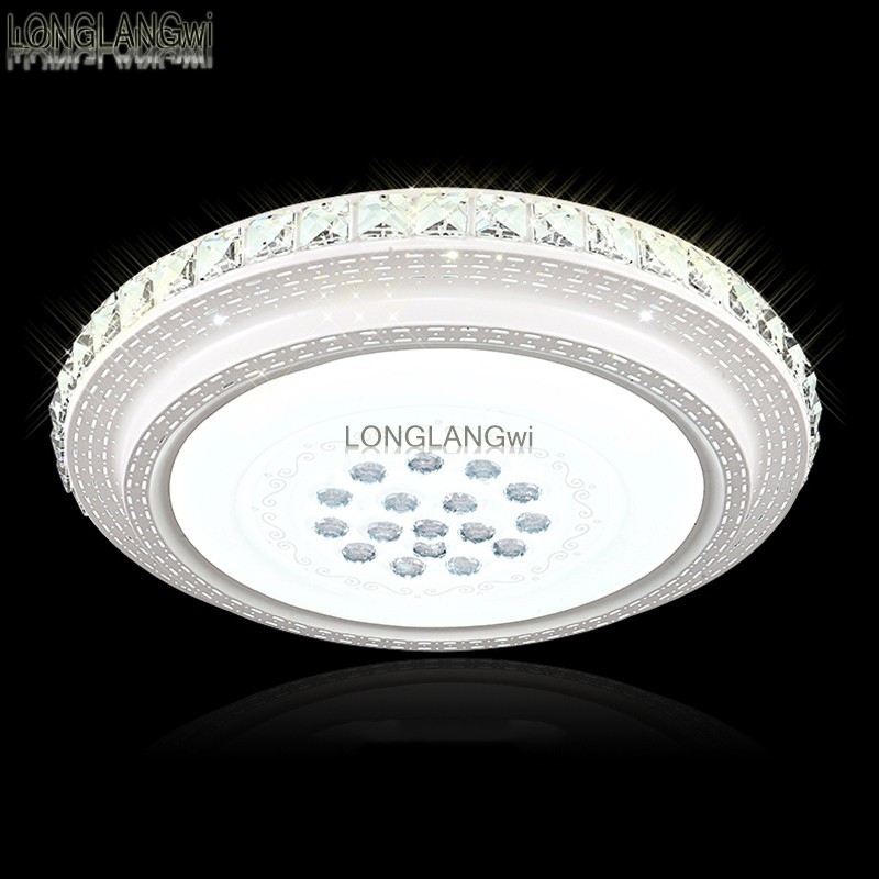 modern led crystal ceiling lights round lustre luminarias para sala for home lighting bedroom dining room living room ac110-240v