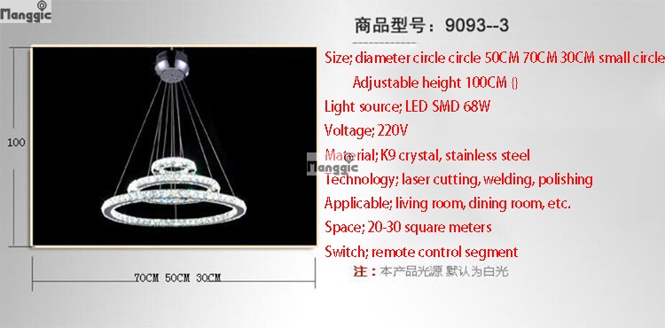 modern led crystal chandelier home lights annular crystal lamp bedroom kitchen living room ring lights d200mm