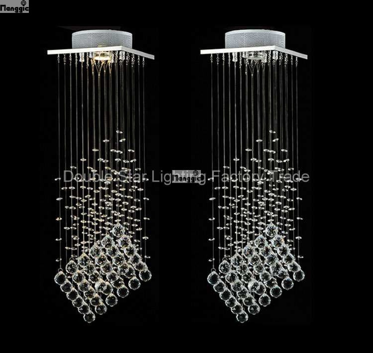 modern luxury crystal chandelier dia200*h750mm simple hanging cord crystal lamp for entrance way aisle home lighting