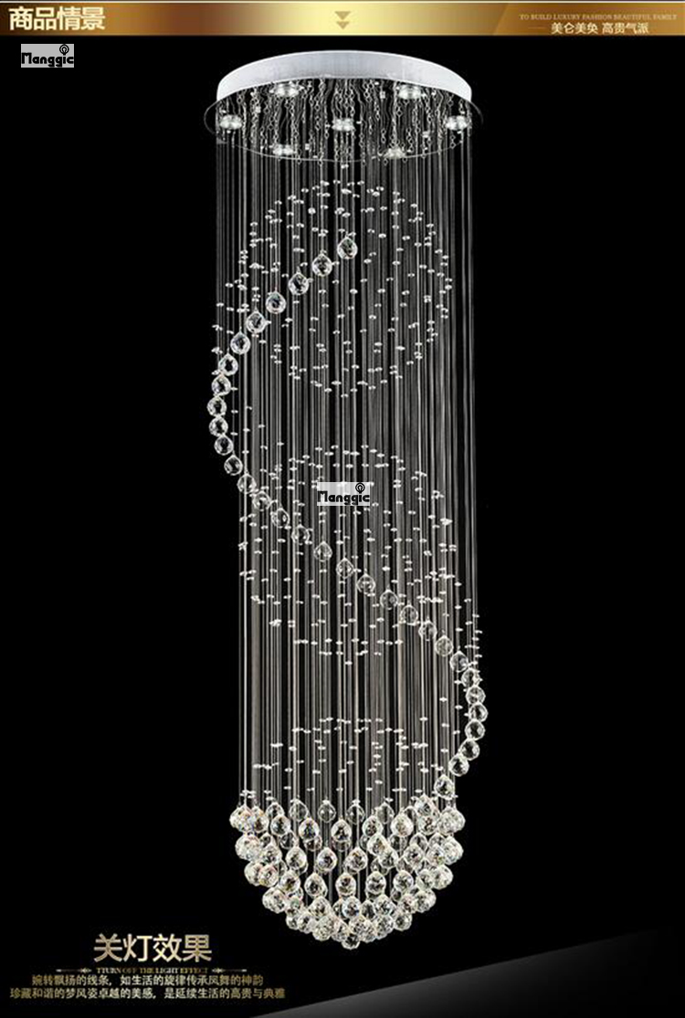 modern luxury living room led crystal lamp duplex staircase k9 crystal lights villa engineering lights crystal pendant lights