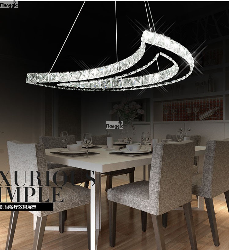 moon crystal led pendant light, 40w, 3 years quality assurance, k9 crystal, modern style for study room or living room