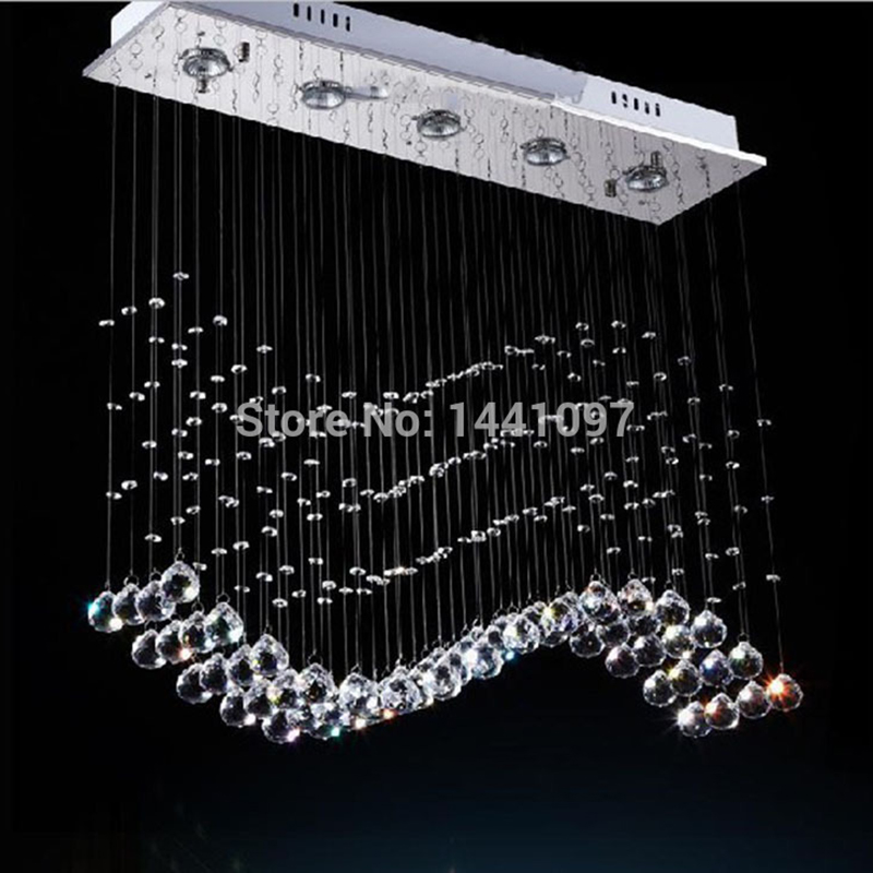 most popular contemporary crystal dining lamp curtain wave k9 led modern crystal chandeliers light chandelier