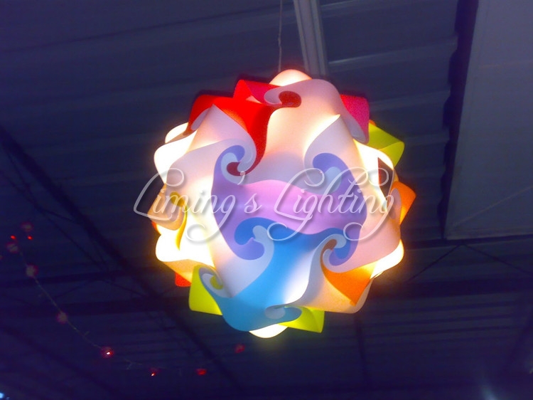 multi-color 25cm/30cm/40cm modern diy elements iq jigsaw puzzle ze ceiling chandelier pendant lamp ball light lighting 110-240v