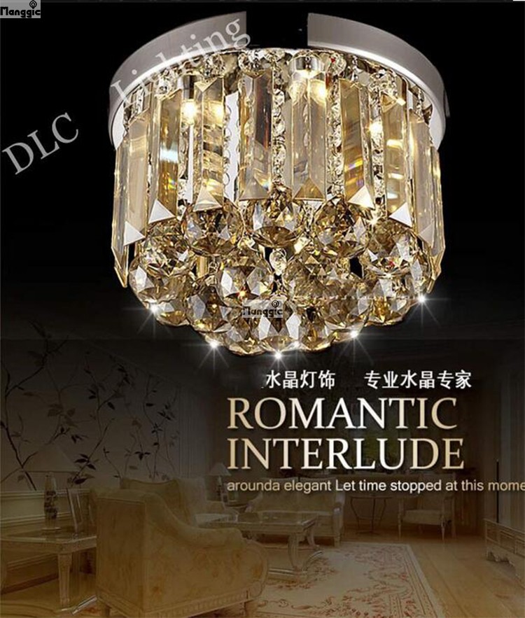 name brand dia15*17cm modern simple crystal ceiling chandelier lights