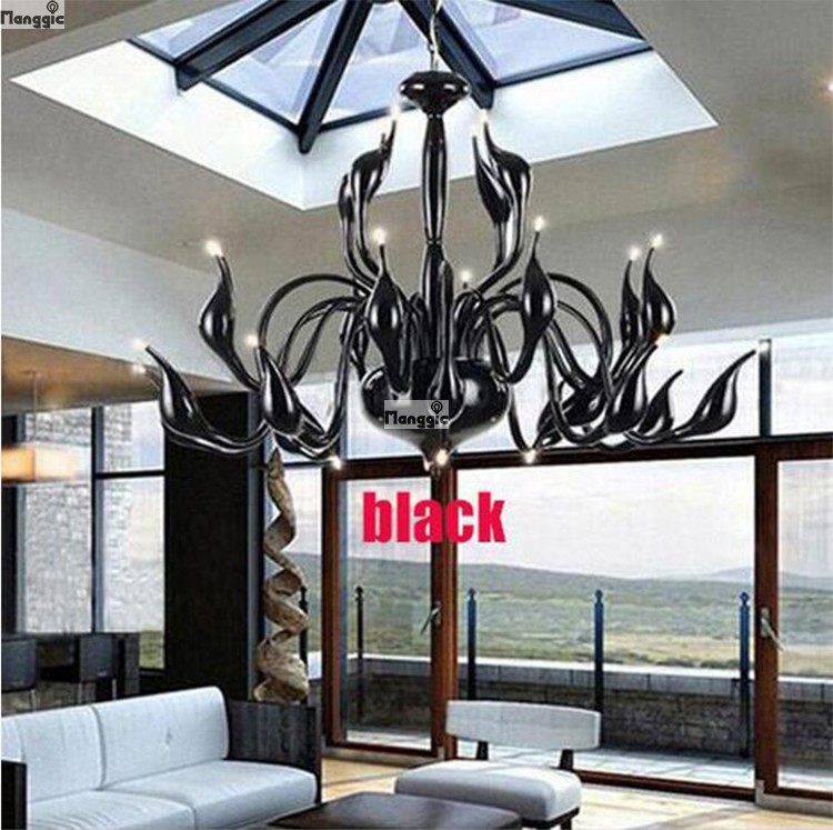 new arrival modern chandelier large white swan chandelier lamp black light fixture pendant chandelier light