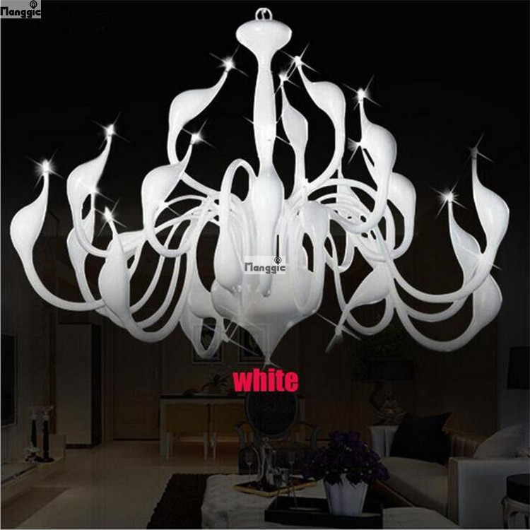 new arrival modern chandelier large white swan chandelier lamp black light fixture pendant chandelier light