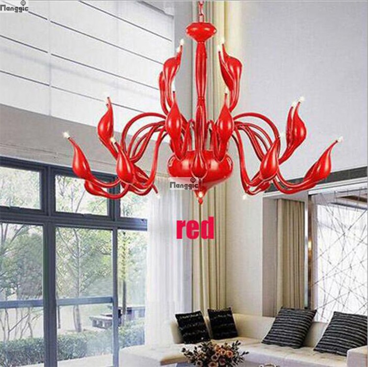 new arrival modern chandelier large white swan chandelier lamp black light fixture pendant chandelier light