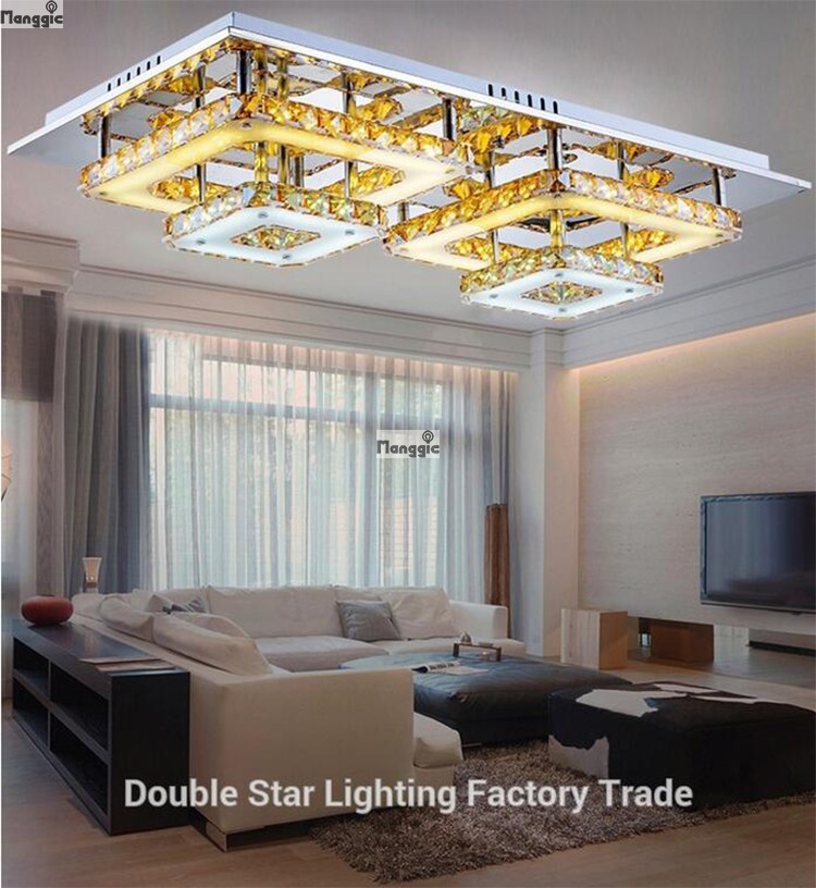 new arrival modern luxury remote control led crystal ceiling chandeliers lights / lamps / lighting fixtures (model:cz025/2)