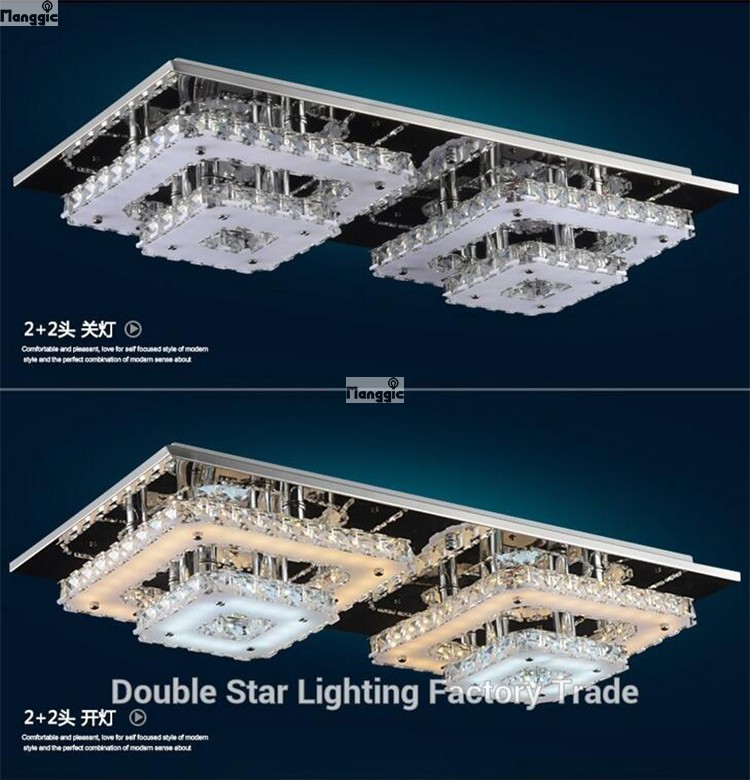 new arrival modern luxury remote control led crystal ceiling chandeliers lights / lamps / lighting fixtures (model:cz025/2)