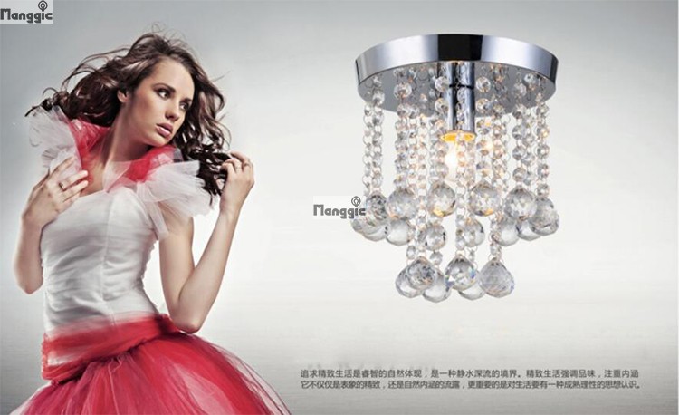 new crystal chandelier lighting fixture crystal lustre lamp for aisle stair hallway corridor porch light d15cm / d12cm ship