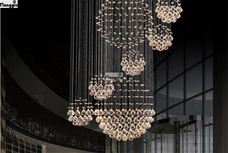 new modern k9 crystal chandelier large el chandelier led crystal staircase light lustre crystal ball design guarantee