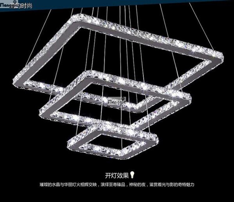 new modern led crystal chandeliers light fixtures(4 kinds of size) square shape guaranteed