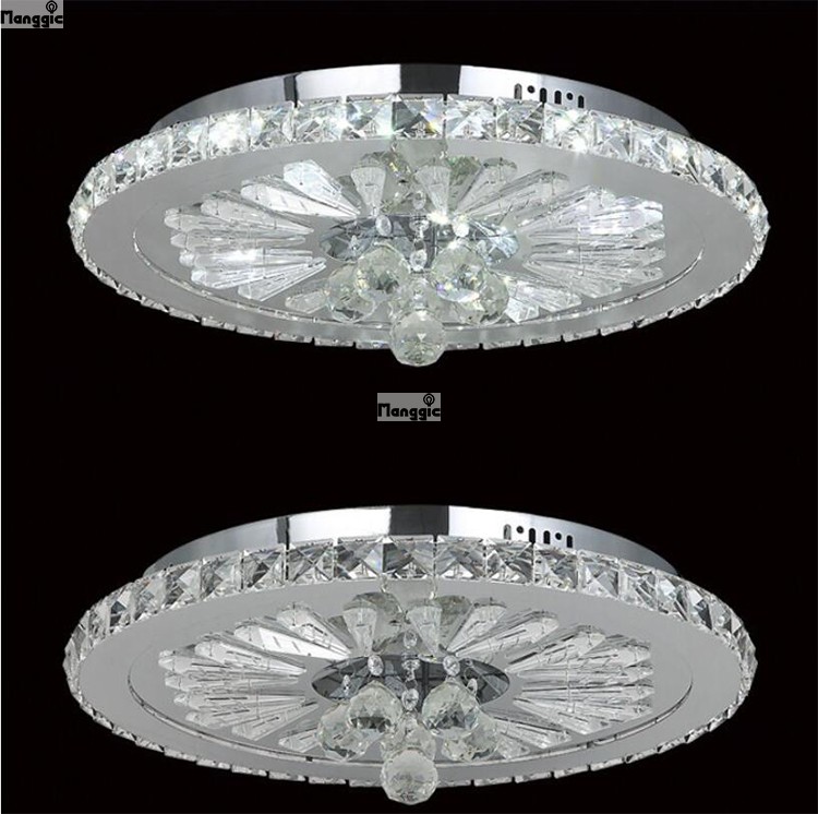 new modern slim round led crystal ceiling lights home lighting with luxury crystal balls dia400*h80mm