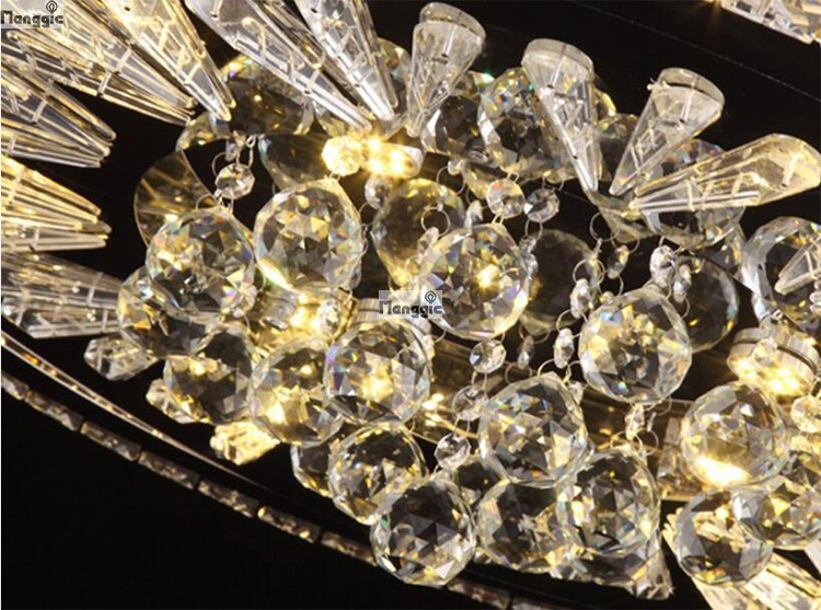 new modern slim round led crystal ceiling lights home lighting with luxury crystal balls dia400*h80mm