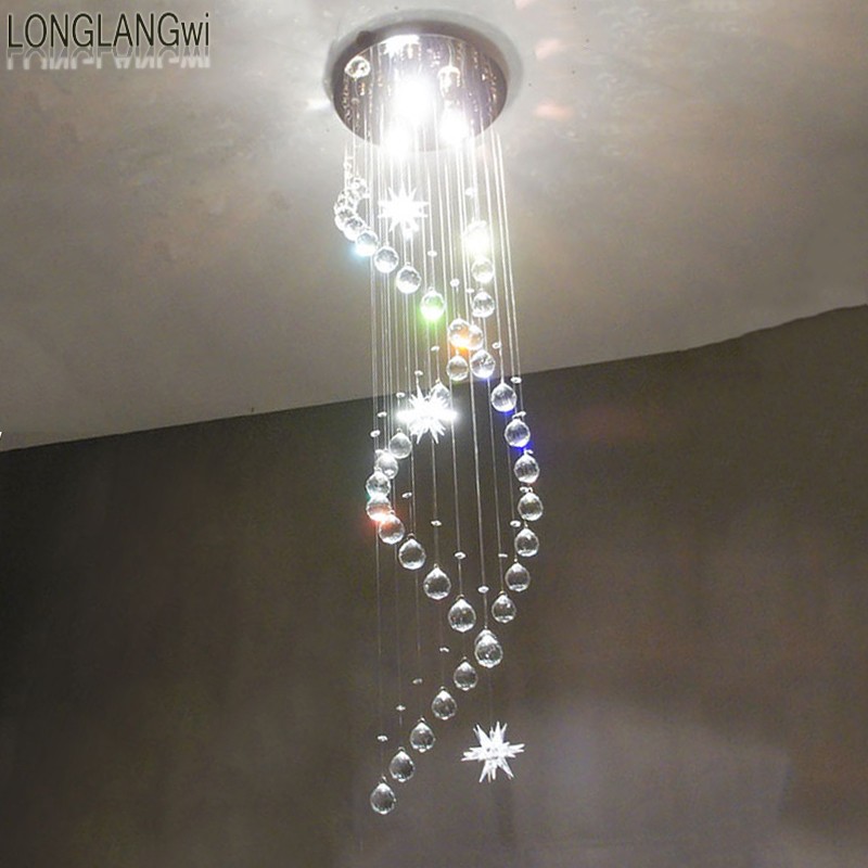 new modern small spiral staircase lights crystal chandelier led crystal chandeliers restaurant long stairwell hanging