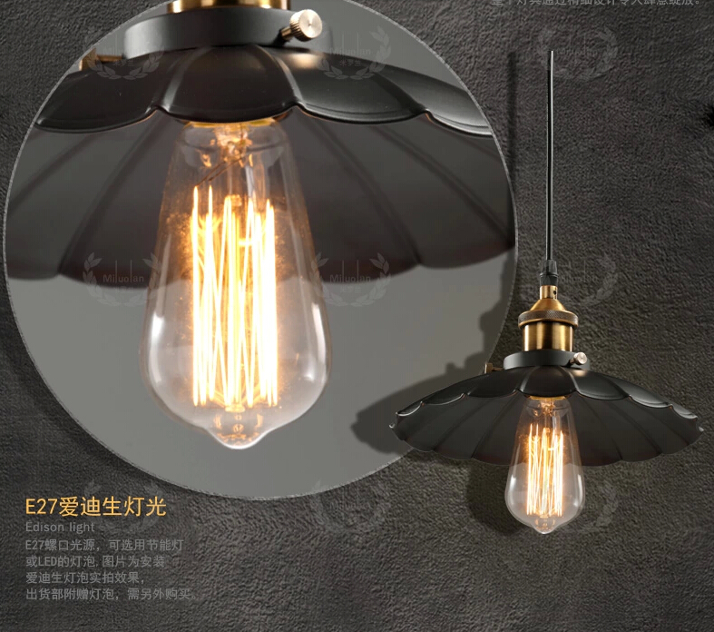 nordic industrial loft creative personality pendant light & edison vintage bulbs e27 lights home/bar/cafe decorative lighting