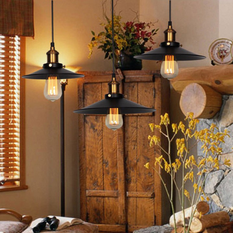 painted iron retro vintage pendant light countryside edison bulb 110-240v dia: 22cm retro pendant lamp e27 vintage