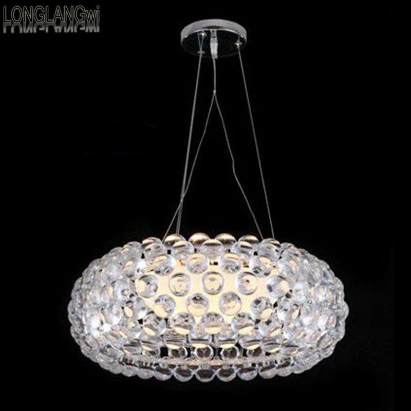 round modern crystal pendant lights bedroom lamp beads crystal ball light continental lighting