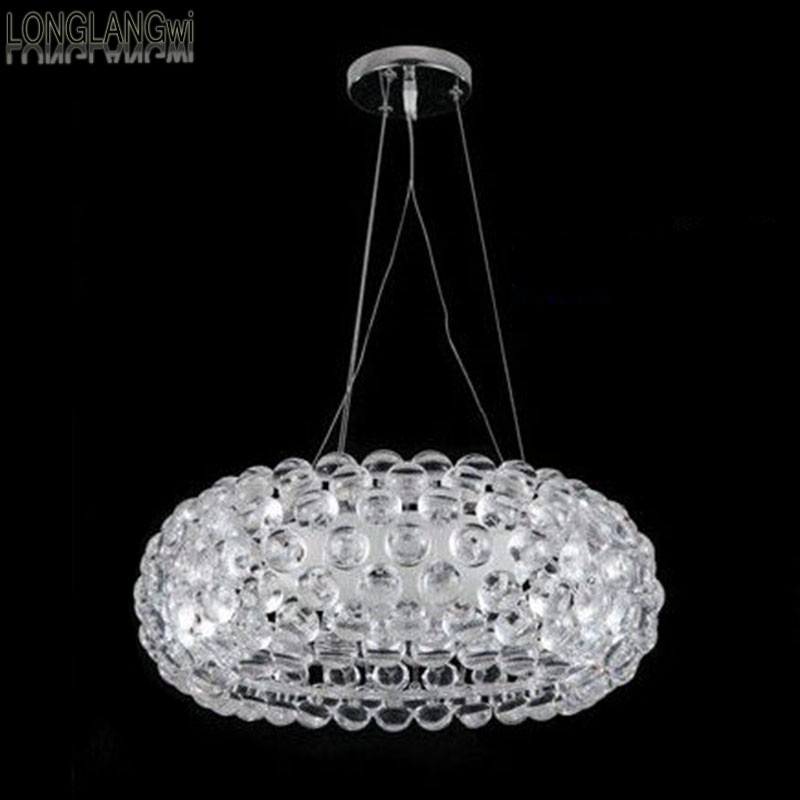 round modern crystal pendant lights bedroom lamp beads crystal ball light continental lighting