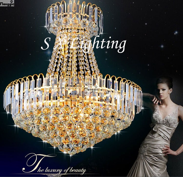 royal empire golden crystal chandelier light crystal ceiling pendant lights ceiling lamp