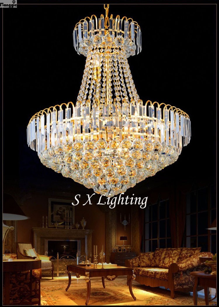 royal empire golden crystal chandelier light crystal ceiling pendant lights ceiling lamp