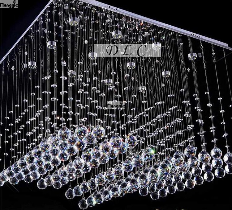 s contemporary square wave crystal chandelier ceiling home lighting restuarant lamp with led light l80*w60*h40cm