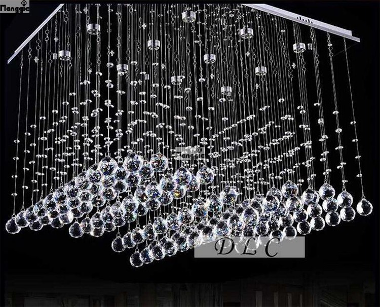 s contemporary square wave crystal chandelier ceiling home lighting restuarant lamp with led light l80*w60*h40cm