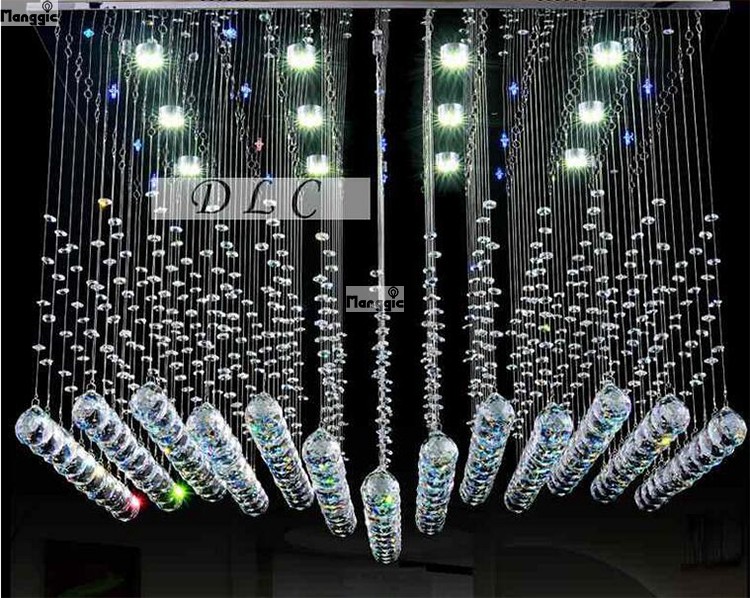 s contemporary square wave crystal chandelier ceiling home lighting restuarant lamp with led light l80*w60*h40cm