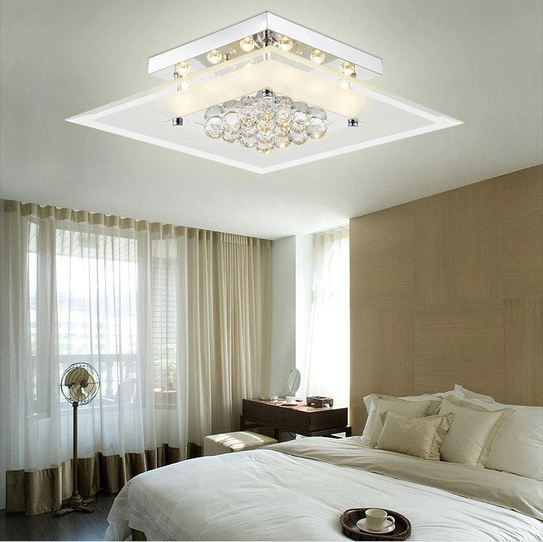 square modern led crystal ceiling light lamparas de techo luminaras para sala home deco lighting fixture for living room.