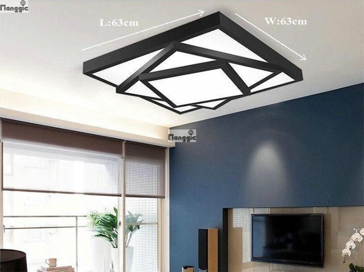 square modern simple led living room ceiling lights