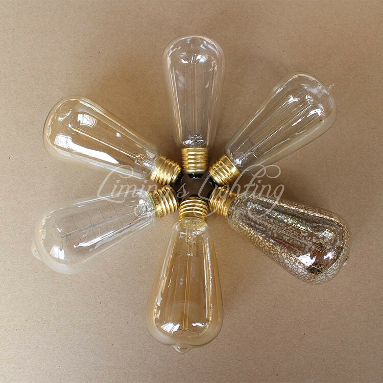 vintage edison bulbs e27 incandescent bulbs st64 filament bulb squirrel-cage carbon bulb retro edison light for pendant lamp