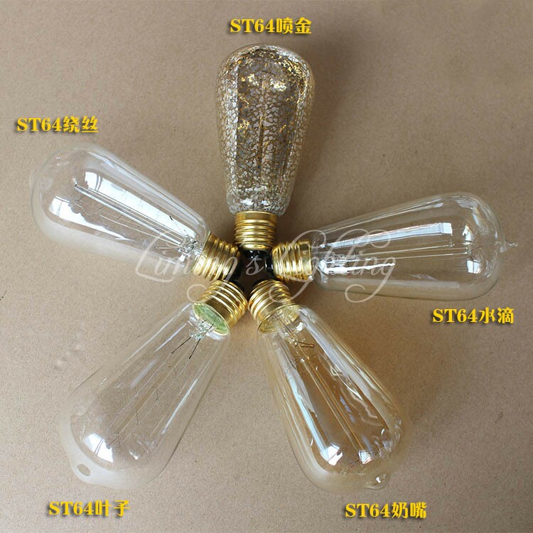 vintage edison bulbs e27 incandescent bulbs st64 filament bulb squirrel-cage carbon bulb retro edison light for pendant lamp