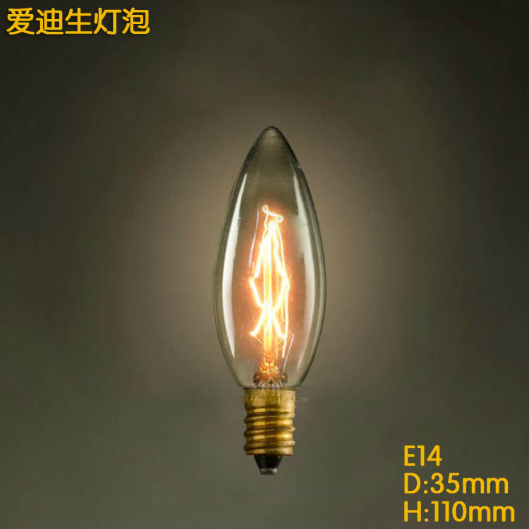 vintage retro e14 edison spiral incandescent light bulb filament bulb for pendant lamps living room bedroom 220v novelty fixture