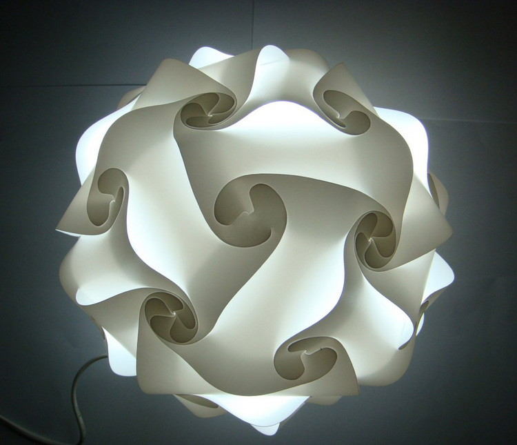 white 25cm/30cm/40cm modern diy elements iq jigsaw puzzle ze lamp ceiling chandelier pendant lamp ball light lighting 110-240v