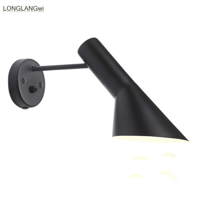 wihte/black wall lamps country industrial warehouse wall lights restaurant loft study home lighting e14